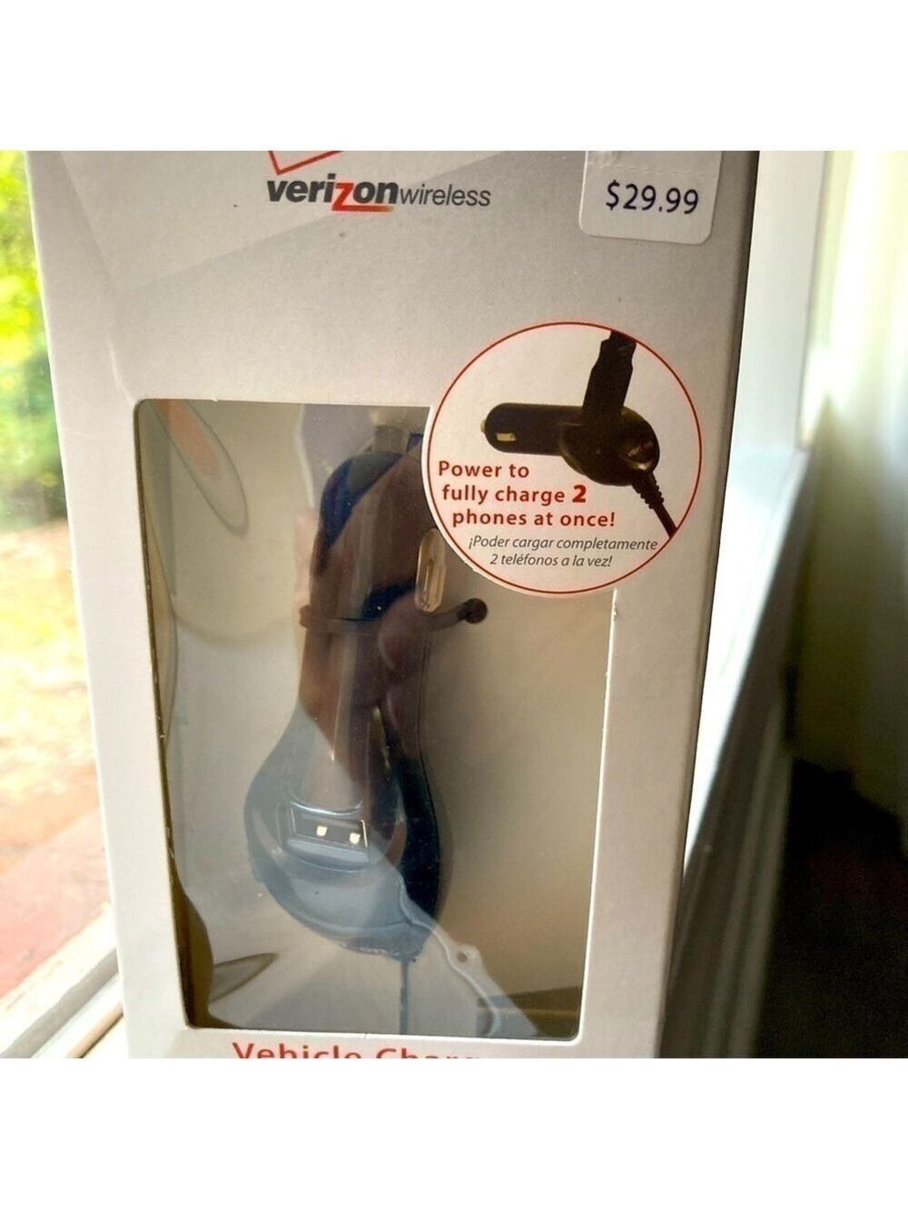 Verizon charger for use in vehicle with USB Port